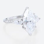 Marquise 2 Carat Moissanite Ring​ Promise Ring with Hidden Halo in White Gold