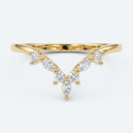 Marquise & Round Cut Lab Grown Diamond V Shaped Stackable Wedding Band (1)