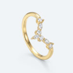 Marquise & Round Cut Lab Grown Diamond V Shaped Stackable Wedding Band (2)