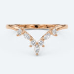 Marquise & Round Cut Lab Grown Diamond V Shaped Stackable Wedding Band (6)