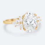 Oval Cut Lab Grown Diamond Floral Cluster 4-Prong Engagement Ring (4)