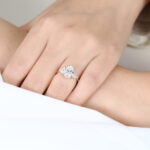 Oval Cut Lab Grown Diamond Floral Cluster 4-Prong Engagement Ring (7)