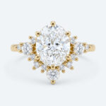 Oval Cut Lab Grown Diamond Semi-Halo 6-Prong Engagement Ring in Yellow Gold (1)