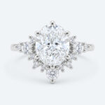 Oval Cut Lab Grown Diamond Semi-Halo 6-Prong Engagement Ring in Yellow Gold (2)