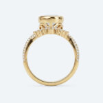 Pear Cut Lab Grown Diamond Twisting Pavé Band Bezel Setting Engagement Ring in White Gold (4)