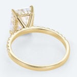 Radiant Cut Lab Grown Diamond Pavé 4 Claw Prong Engagement Ring (3)