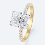 Radiant Cut Lab Grown Diamond Pavé 4 Claw Prong Engagement Ring (4)