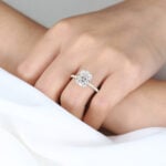 Radiant Cut Lab Grown Diamond Pavé 4 Claw Prong Engagement Ring (5)