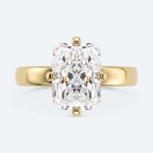 Radiant Cut Lab Grown Diamond Solitaire 4-Prong Engagement Ring in Yellow Gold
