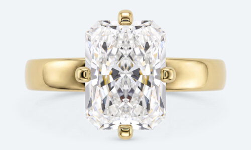 Radiant Cut Lab Grown Diamond Solitaire 4-Prong Engagement Ring in Yellow Gold (1)
