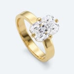Radiant Cut Lab Grown Diamond Solitaire 4-Prong Engagement Ring in Yellow Gold (3)