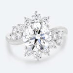 2.5ct Lab Diamond Ring​ Round Cut Eternal Swirl 4-Prong Engagement Ring in White Gold