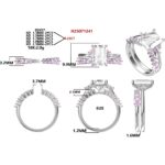 emerald cut ring set