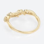 Round Lab Diamond Wedding Bands​ Vine-Inspired Stacking Ring in Yellow Gold