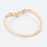 Lab Diamond Stackable Wedding Band 0.13ct V-Shaped Wedding Rings in Rose Gold