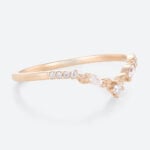 Lab Diamond Stackable Wedding Band 0.13ct V-Shaped Wedding Rings in Rose Gold