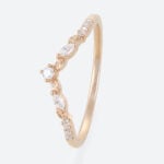 Lab Diamond Stackable Wedding Band 0.13ct V-Shaped Wedding Rings in Rose Gold