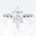 1.5ct Marquise Cut Lab Created Diamond Rings​ Elegant 6 Claw Prong Engagement Ring in White Goldant 6 Claw Ring