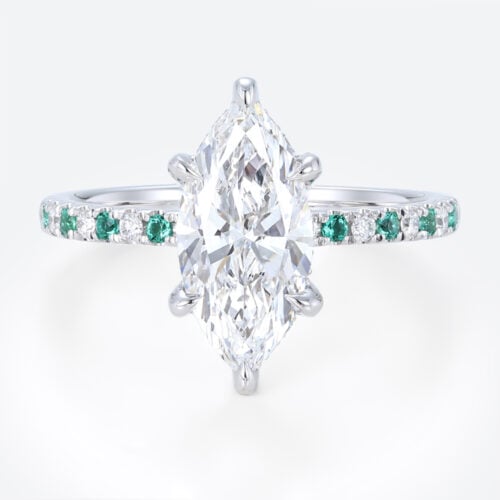 1.5ct Marquise Cut Lab Created Diamond Rings​ Elegant 6 Claw Prong Engagement Ring in White Goldant 6 Claw Ring