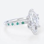 1.5ct Marquise Cut Lab Created Diamond Rings​ Elegant 6 Claw Prong Engagement Ring in White Goldant 6 Claw Ring