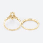 2ct Marquise Cut Lab Diamond Engagement Ring​ Set Modern Cluster 4-Prong Bridal Ring Set in Yellow Gold