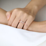 Celtic Trinity Knot Pattern Wide Wedding Band with Milgrain Edges in Rose Gold