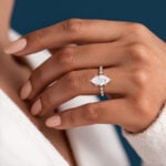 1.5ct Marquise Cut Lab Created Diamond Rings​ Elegant 6 Claw Prong Engagement Ring in White Goldant 6 Claw Ring