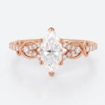 1ct Marquise Moissanite Ring Romantic Infinity Engagement Rings in Rose Gold