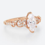 1ct Marquise Moissanite Ring Romantic Infinity Engagement Rings in Rose Gold