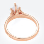 Solitaire 1ct Marquise Moissanite Promise Ring with Milgrain Detail in Rose Gold