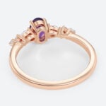 Oval Cut Amethyst Romantic Ring with Mixed Gemstone Accents in Rose Gold