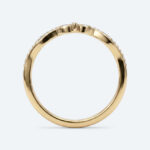 Round Cut Lab Grown Diamond Vintage Leaf Chevron Curved Wedding Band (3)
