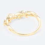 0.14ctw Round Cut Pink Sapphire Rings Flower Stackable Wedding Band in Yellow Gold