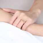 0.14ctw Round Cut Pink Sapphire Rings Flower Stackable Wedding Band in Yellow Gold