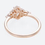 0.5ct Marquise Cut Lab Grown Diamond Rings​ Cluster 4-Prong Engagement Ring in Rose Gold