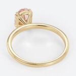 1ct Oval Cut Lab Pink Diamond Ring​ Solitaire 4 Double Claw Prong Engagement Ring in Yellow Gold