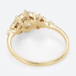 1ct Round Lab Pink Diamond Ring​ Scattered Cluster Engagement Ring in Yellow Gold