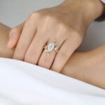 2ct Marquise Cut Lab Grown Diamond Ring​ Asymmetric Branch 6-Prong Engagement Ring in Yellow Gold