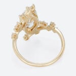 2ct Marquise Cut Lab Grown Diamond Ring​ Asymmetric Branch 6-Prong Engagement Ring in Yellow Gold