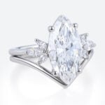 3ct Marquise Cut Lab Diamond Ring​ Set 4-Prong Engagement Ring in White Gold
