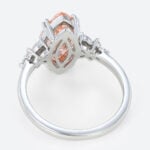 3ct Marquise Cut Lab Pink Diamond Ring​ Modern Cluster 4 Double Claw Prong Engagement Ring in White Gold