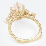 4ct Oval Lab Pink Diamond Ring European Shank Engagement Ring in Yellow Gold