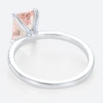 1.4ct Emerald Cut Morganite Rings​ Classic Pavé Engagement Ring in White Gold