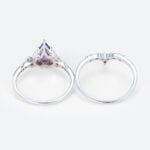 1ct Kite Cut Amethyst Engagement Ring Set Infinity-Inspired Bridal Ring Set in White Gold