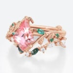 1.6ct Kite Cut Pink Sapphire Ring Set with Multicolored Accents in Rose Gold