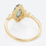 Marquise Green Sapphire Engagement Ring​ Organic-Style Solitaire Ring in Yellow Gold