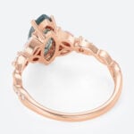 0.9ct Botanical Moss Agate Engagement Ring with Twisted Shank in Rose Gold