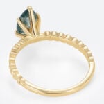 Solitaire Moss Agate Rings 1ct Marquise Cut Ring With Wheat-Style Band in Yellow Gold