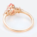 1.2ct Pear Cut Pink Sapphire Ring Floral Cluster Engagement Bridal Ring in Rose Gold
