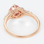 1ct Round Cut Pink Sapphire Ring Celestial-Inspired Engagement Ring in Rose Gold